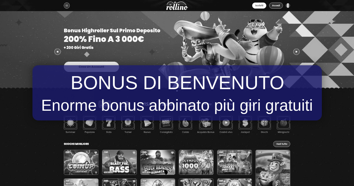 Rollino Casino welcome bonus